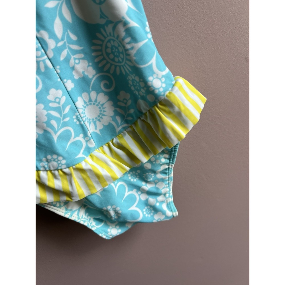 Hanna Andersson Flutter Sleeve One Piece Swimsuit Floral Blur‎ Yellow Size 3-6 M - Picture 9 of 10